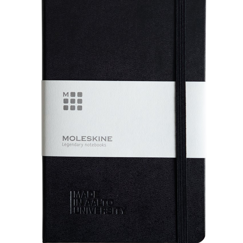 Moleskinemuistikirja Medium, viivoitetuilla sivuilla Aalto University Shop